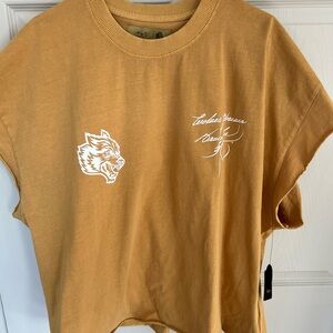 Darc Sport Fear of God Essentials Yellow Cropped Graphic Tee